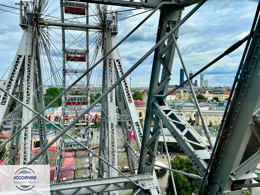 Vistas de la ciudad de Viena desde una de las cabinas de la Noria Gigante (Wiener Riesenrad). Foto: jcgomvar